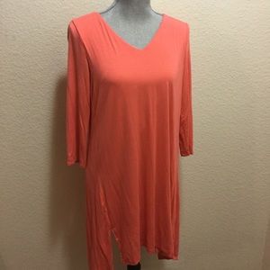 Peach/Coral Long Sleeve Tunic