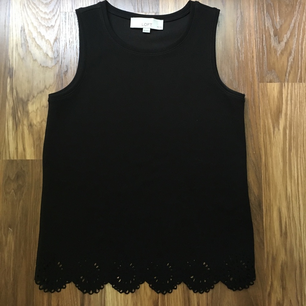 Loft Laser Cut Scalloped Sleeveless Top sz XSP