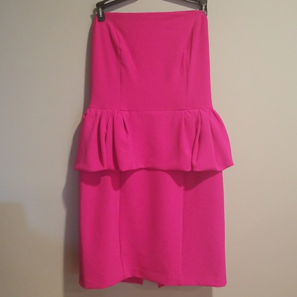 Express Strapless peplum dress