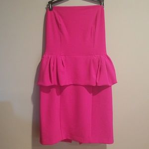 Express Strapless peplum dress