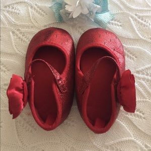 Red Rose Soft Sole Baby Shoes Size 3