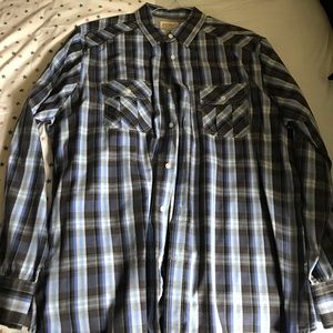 Men's Blue Plaid Shirt