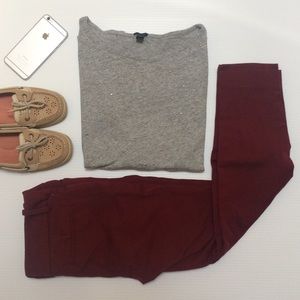 J crew grey rhinestone long sleeve