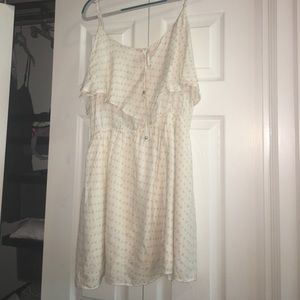 Cream spaghetti strap open back dress