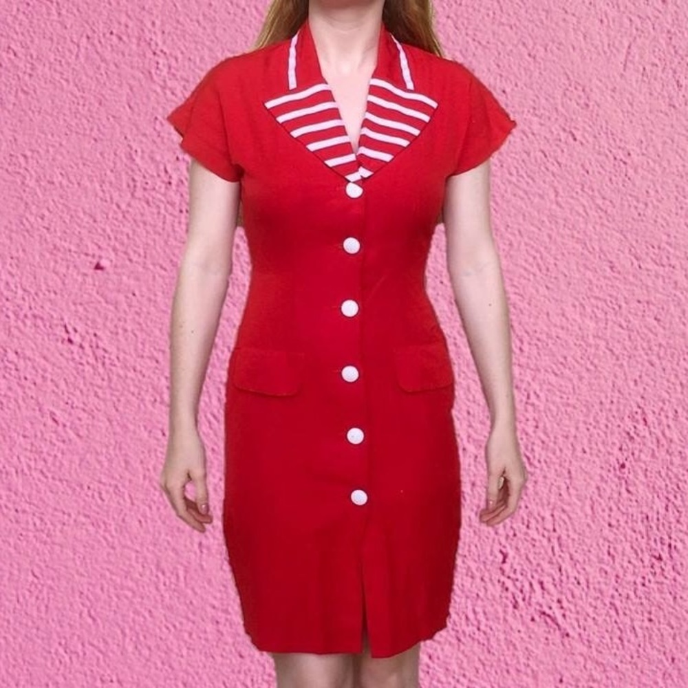 Vintage Red Candy Stripe Dress