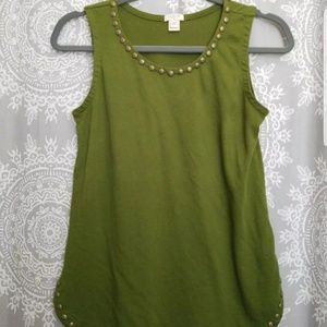 J Crew XXS Olive green studded tank