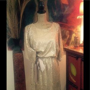 Gold Paillette  Cocktail Dress