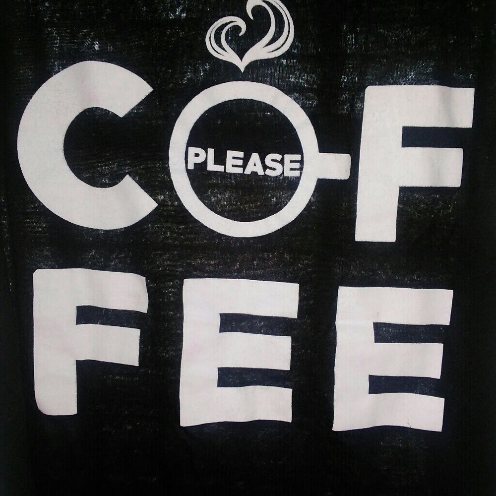 COFFEE PLEASE.  Black and White tank