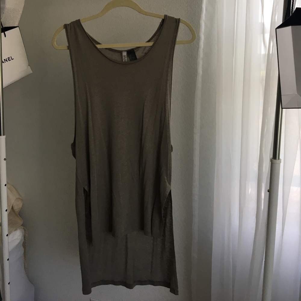 Loose fitting olive green top