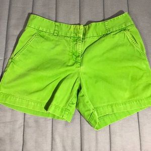 J Crew Lime Green Shorts