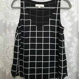Ann Taylor Loft Black White Tank Top xs