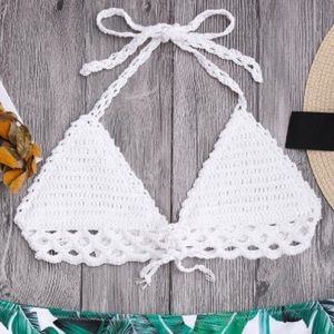 White crochet bikini top