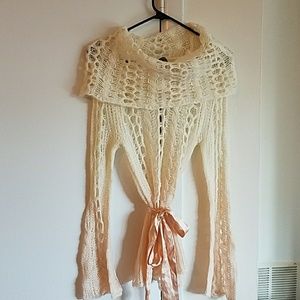 Ombre off the shoulder  BEBE sheer sweater nwt