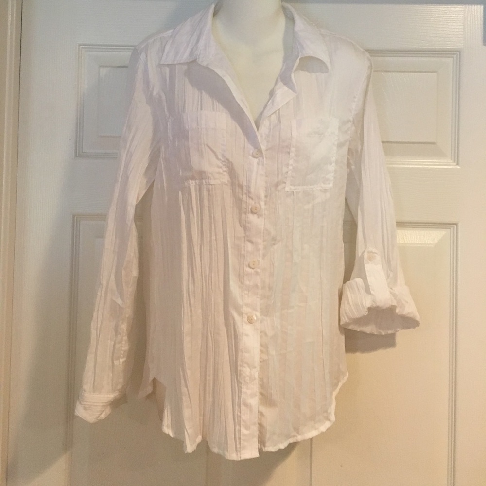 NWT Chicos white button down top