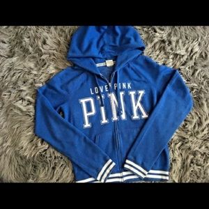 Love PINK Blue Victoria's Secret zip up hoodie