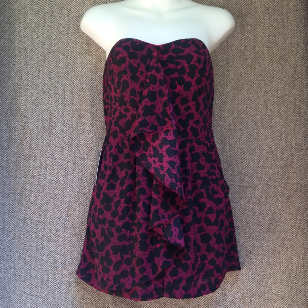 EXPRESS PINK ROMPER WITH BLACK LEOPARD SPOTS sz 0