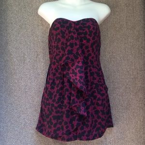 EXPRESS PINK ROMPER WITH BLACK LEOPARD SPOTS sz 0