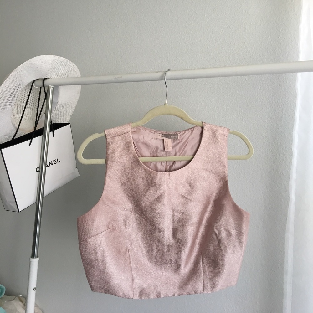 Only worn once! Champagne pink crop top