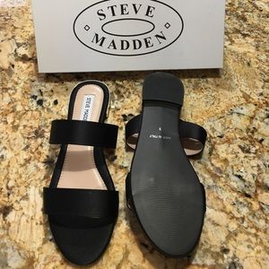 Steve Madden Shirley Size 9 Black Satin