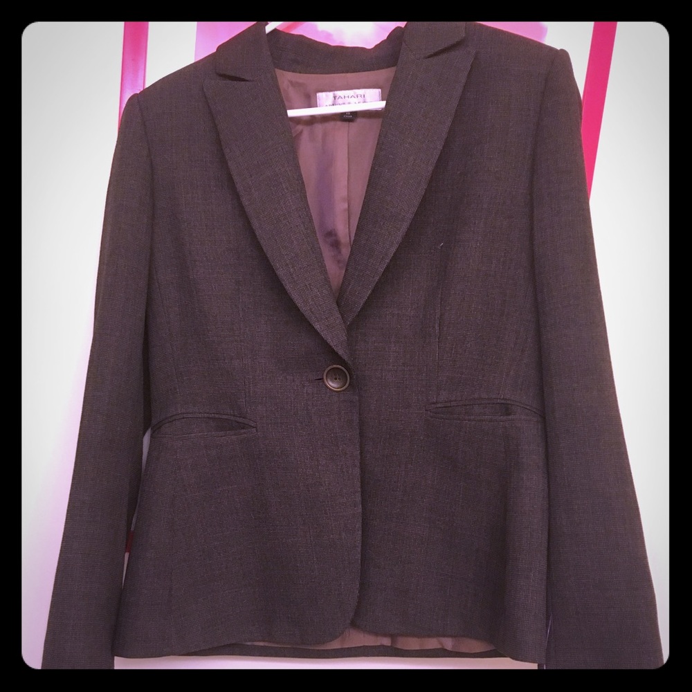 Charcoal tweed TAHARI Blazer - size 10