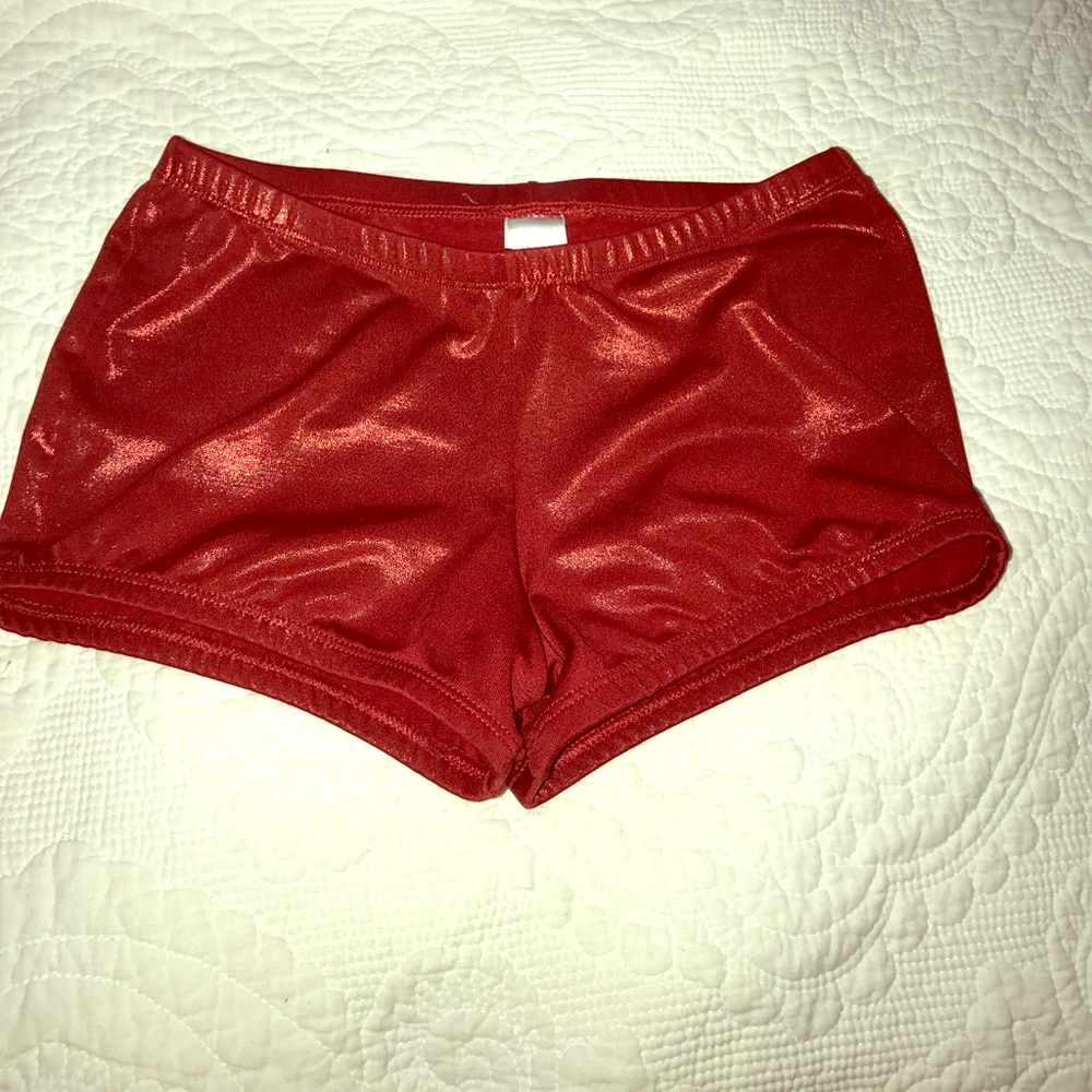 Red Varsity cheer spanks spandex