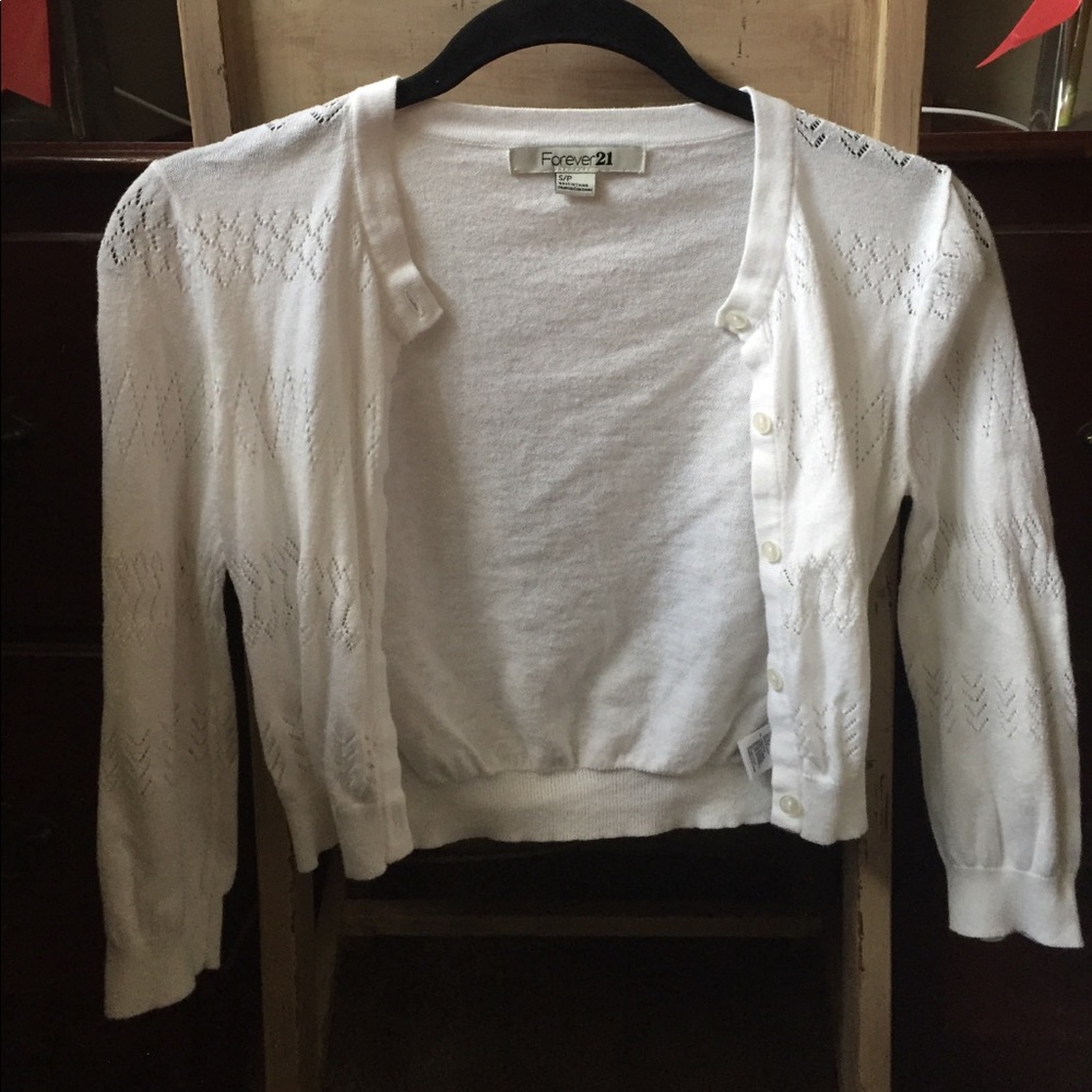 Cropped button up sweater