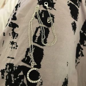 Half moon silver necklaces
