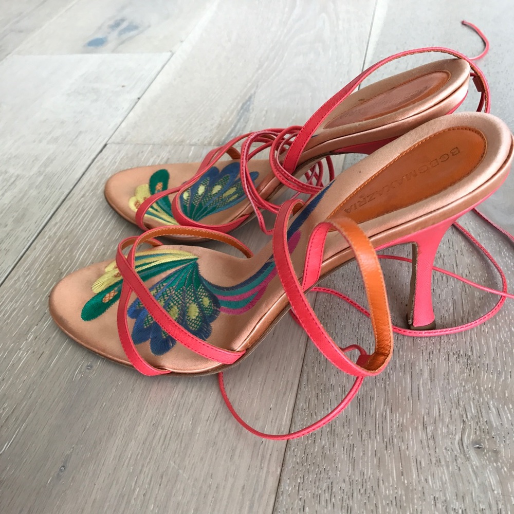 BCBG max ankle lace shoes in coral