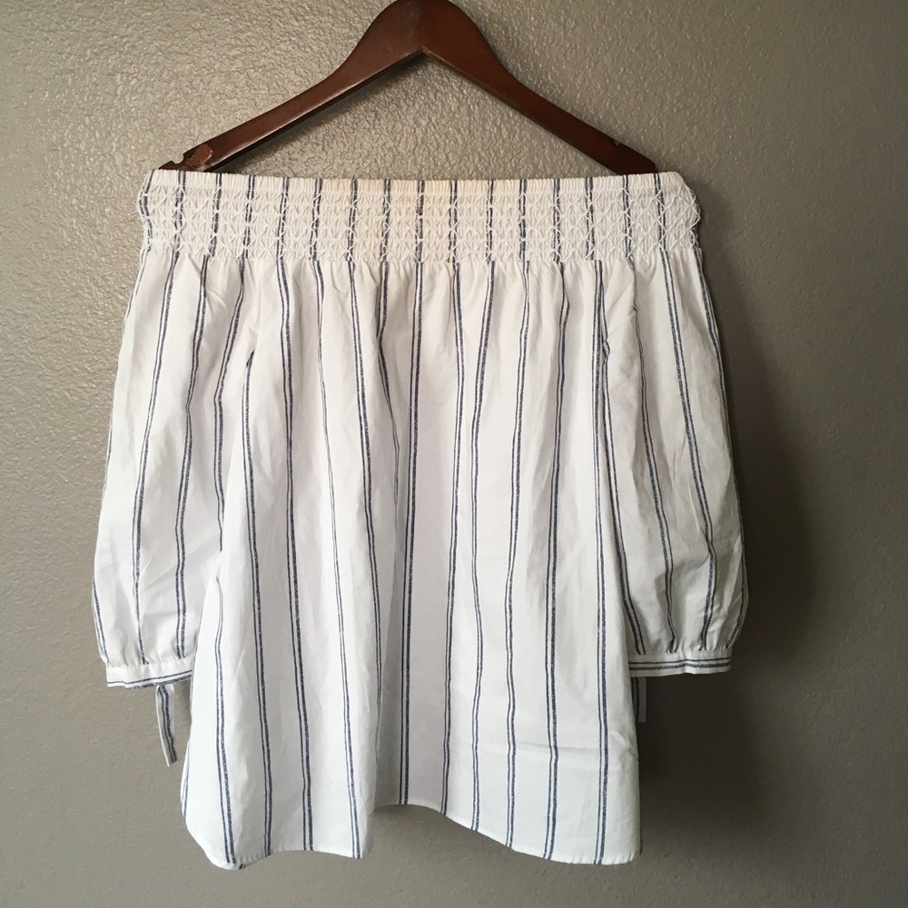 Over the shoulder striped blouse