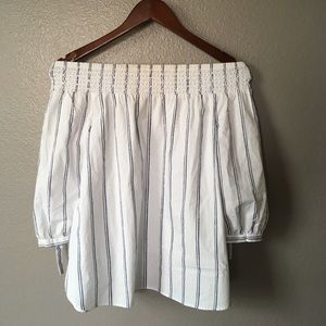 Over the shoulder striped blouse