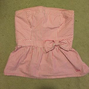 Gilly Hicks pink striped strapless tank