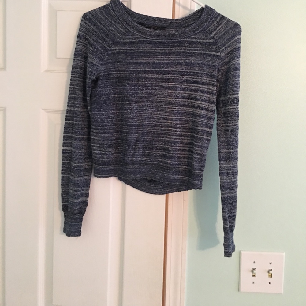 Blue Heathered Crop Top