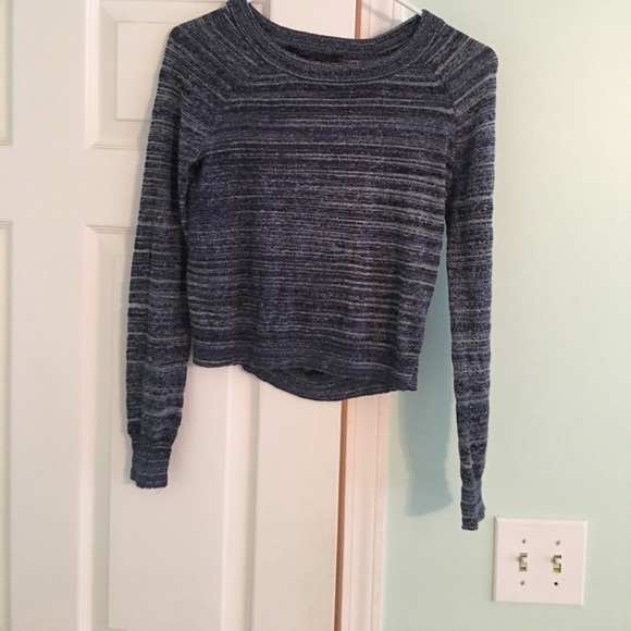 Blue Heathered Crop Top - Picture 1 of 2