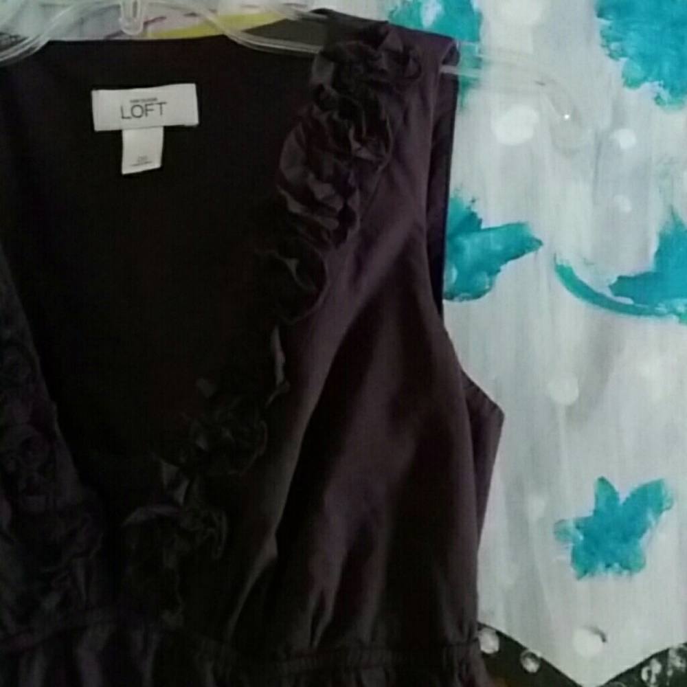 LOFT Size 00 Cotton Plum Dress