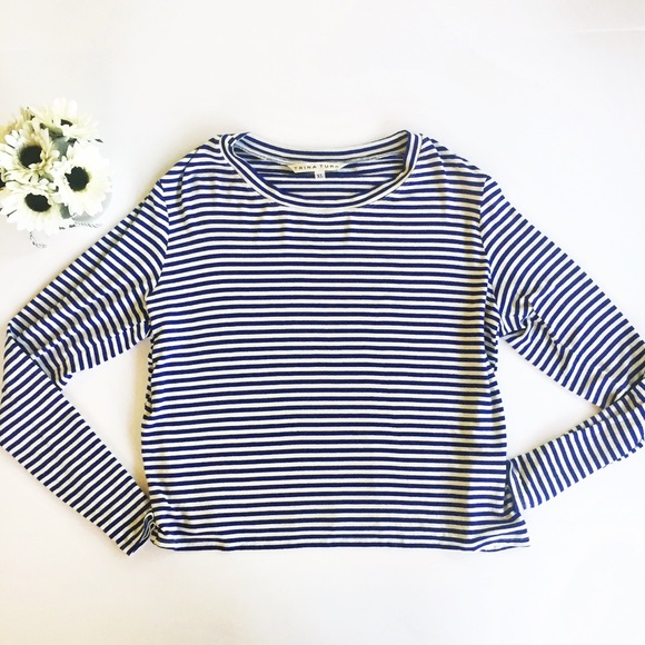 Trina Turk Tops - Trina Turk Alfie striped blue crop top XL