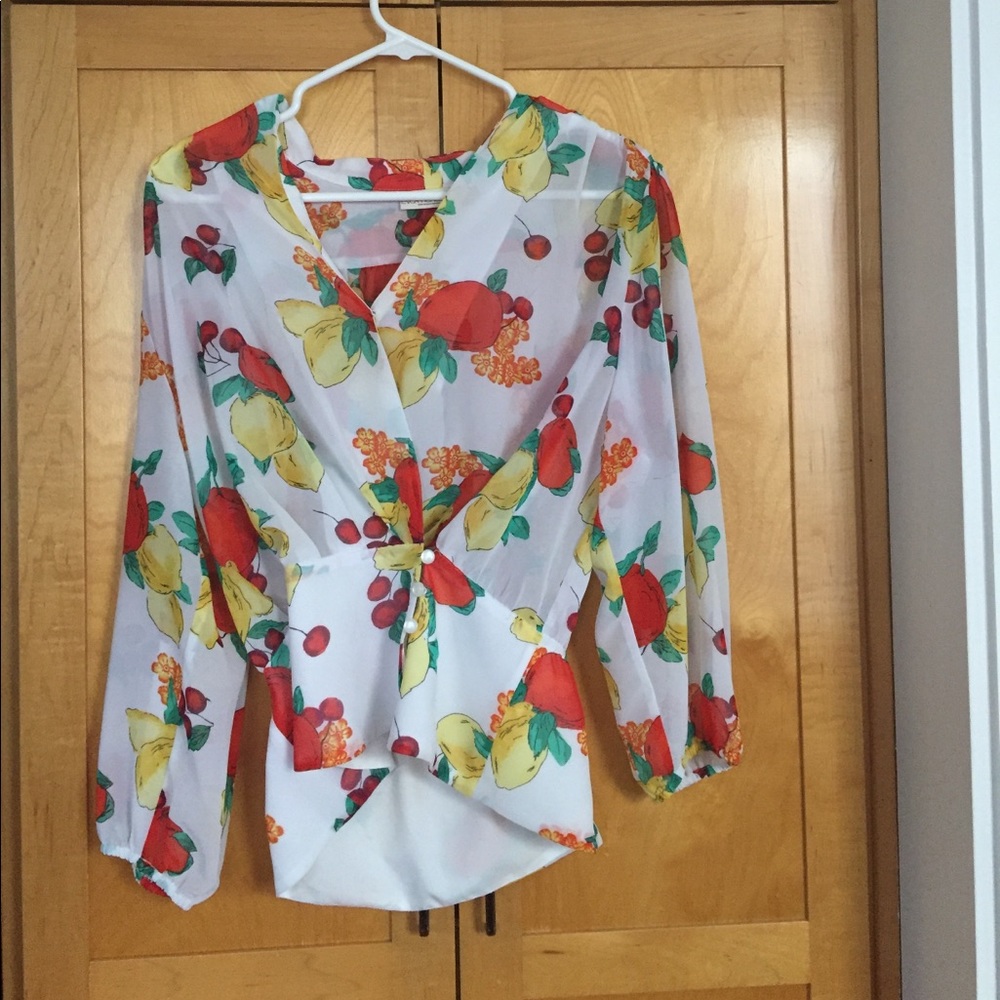 Stylish fruit print button down