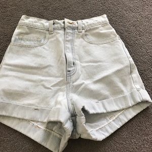 Light Blue High Waisted Short Shorts