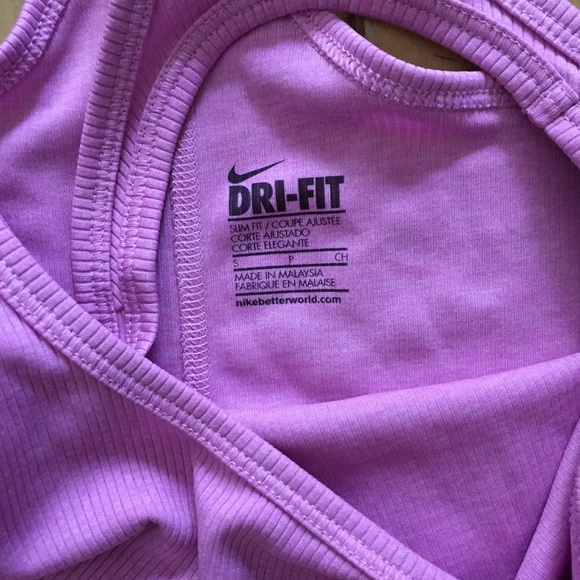 NIKE DRIFIT PINK STRETCH RIB BODYCON WORKOUT TANK TOP S - Picture 4 of 7