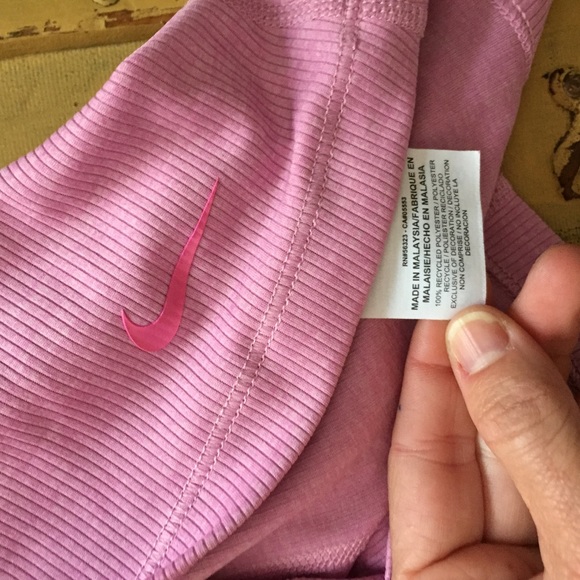 NIKE DRIFIT PINK STRETCH RIB BODYCON WORKOUT TANK TOP S - Picture 5 of 7