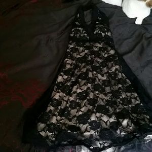 Fancy lace party halter dress