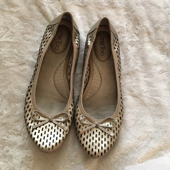 me too gold flats