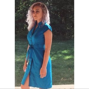 Blue Calvin Klein Button Dress
