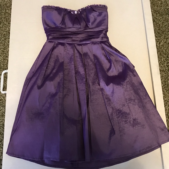 Purple Pleated Cocktail Dress - Picture 1 of 2