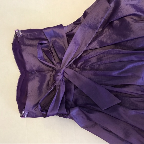 Purple Pleated Cocktail Dress - Picture 2 of 2