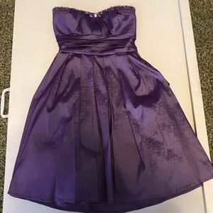 Purple Pleated Cocktail Dress