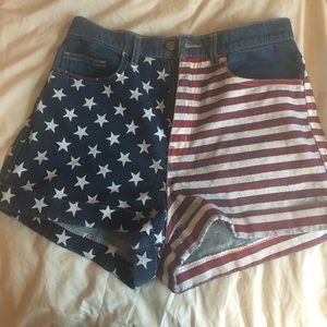 American flag American Apparel jean shorts