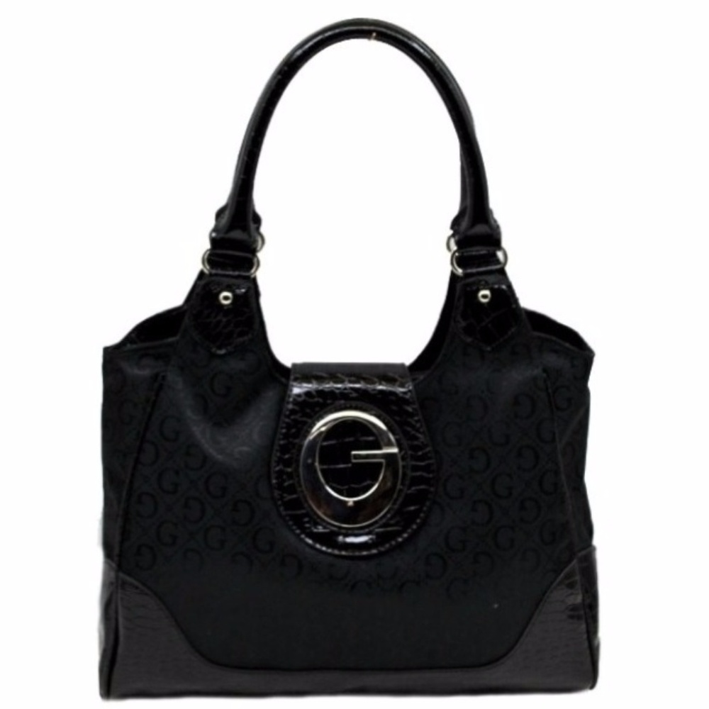 Womens Black G Style Hobo Shoulder Handbag Leather