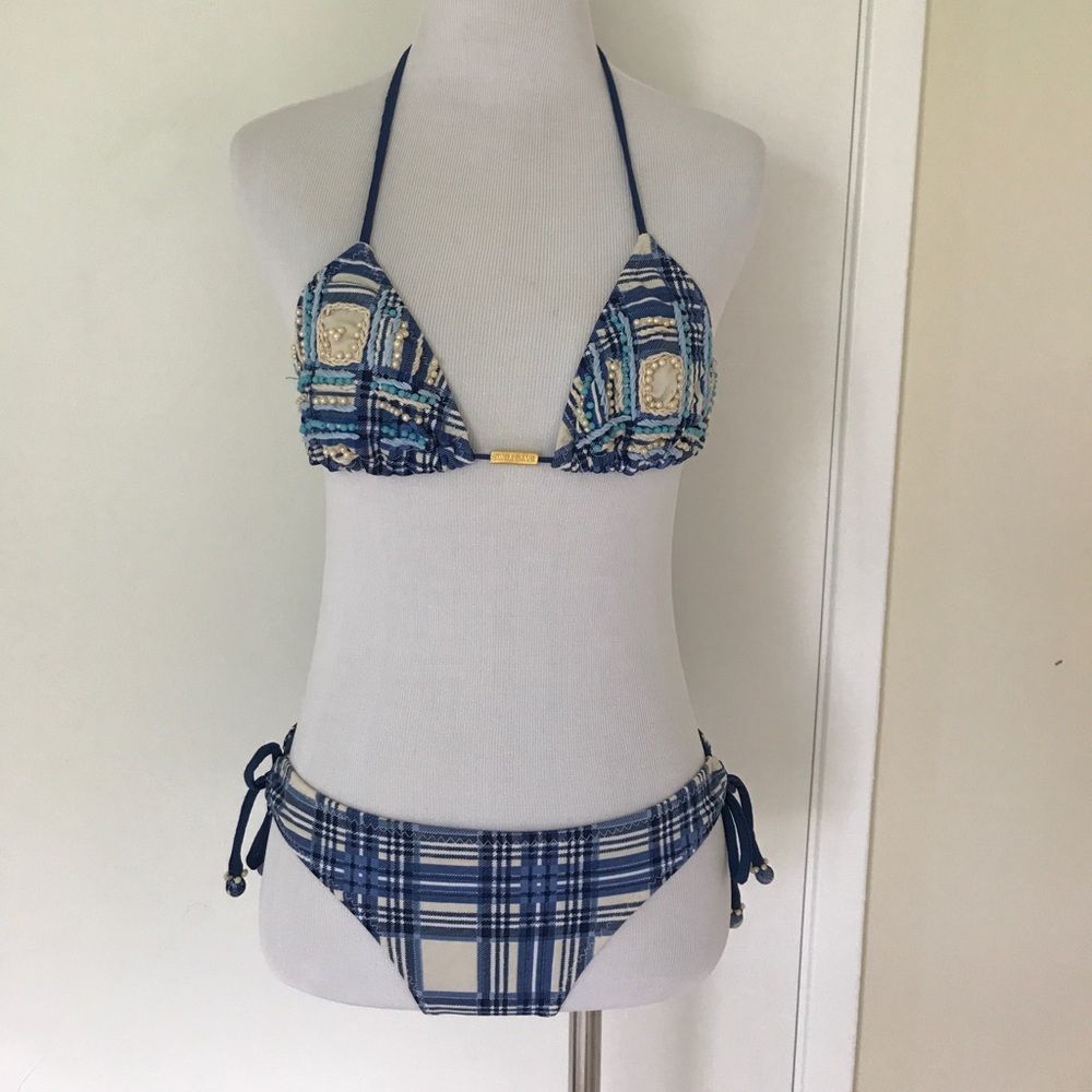 PEARLS BLUE BIKINI.