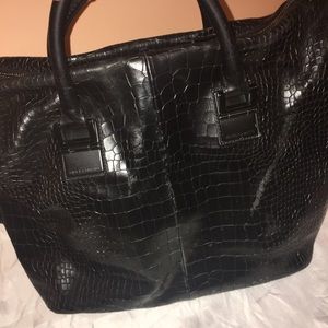 Vince camuto Sloan satchel, black crocodile
