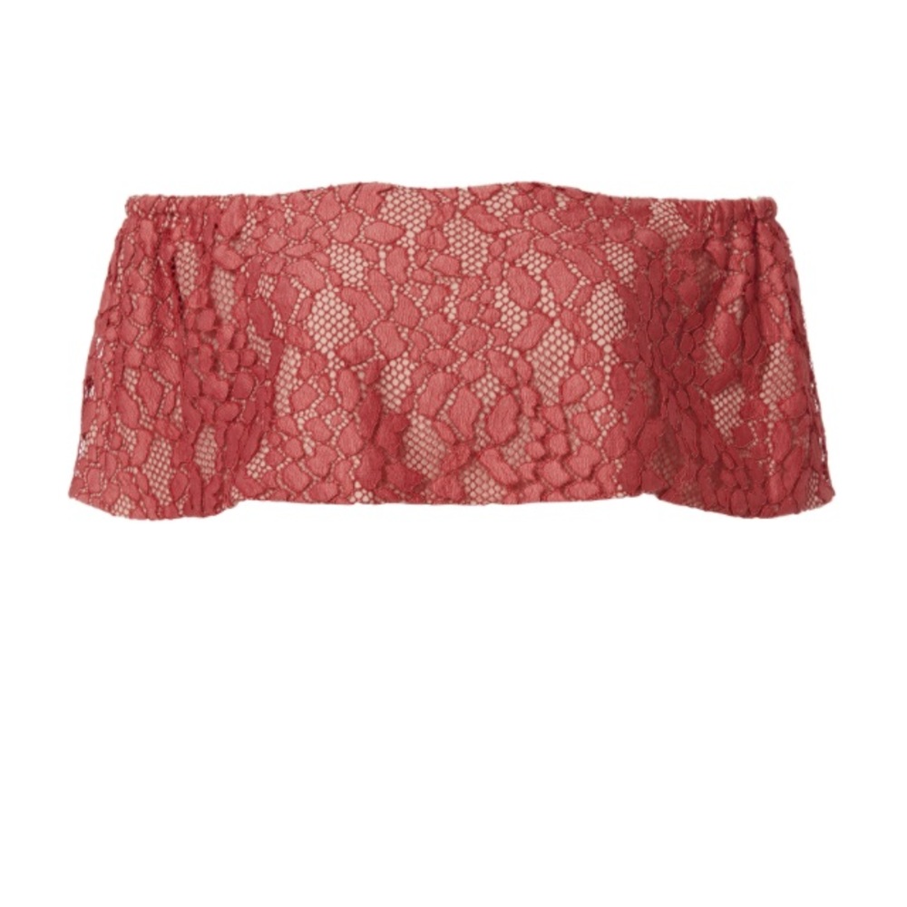 NWT Alexis off the Shoulder Lace Top Cropped